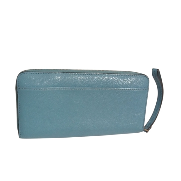 Blue Leather Wristlet Wallet - Picture 3 of 6